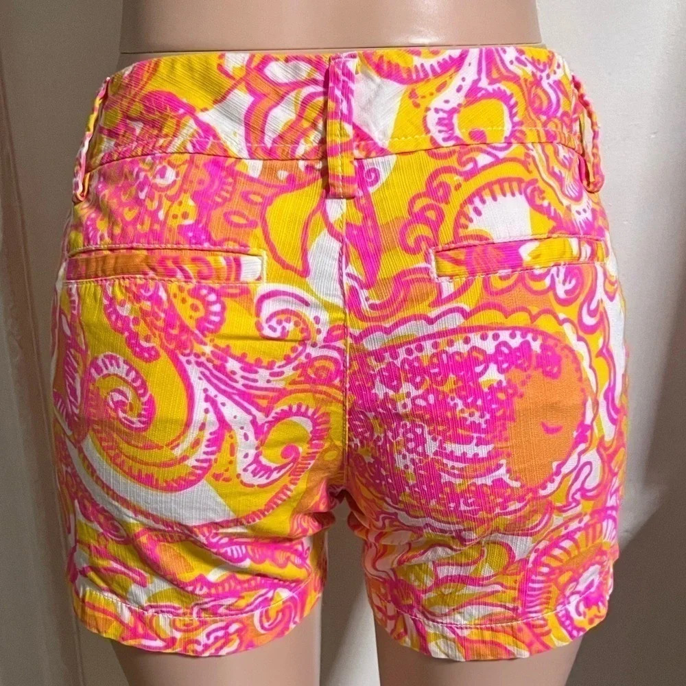 LILLY PULITZER Women’s Callahan Sunshine Yellow “Sea & Be Seen” Print Shorts - Picture 5 of 13